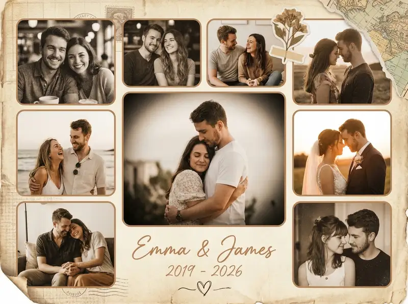 Anniversary Couple's Collage — 4:3 Landscape