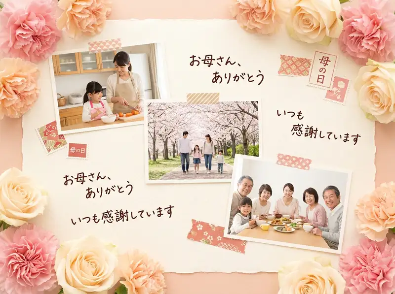 母の日コラージュ — 4:3 横長