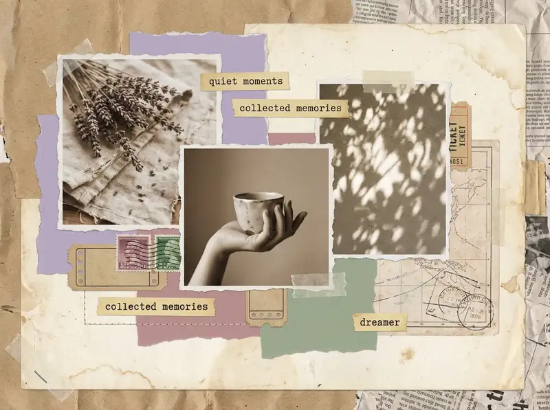 Aesthetic Mood Board Collage — 4:3 Landscape