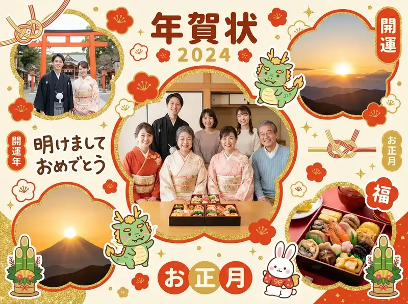 年賀状コラージュ — 4:3 横長