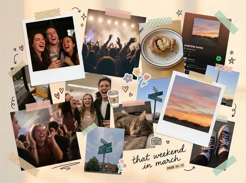 Aesthetic Photo Dump Collage — 4:3 Landscape