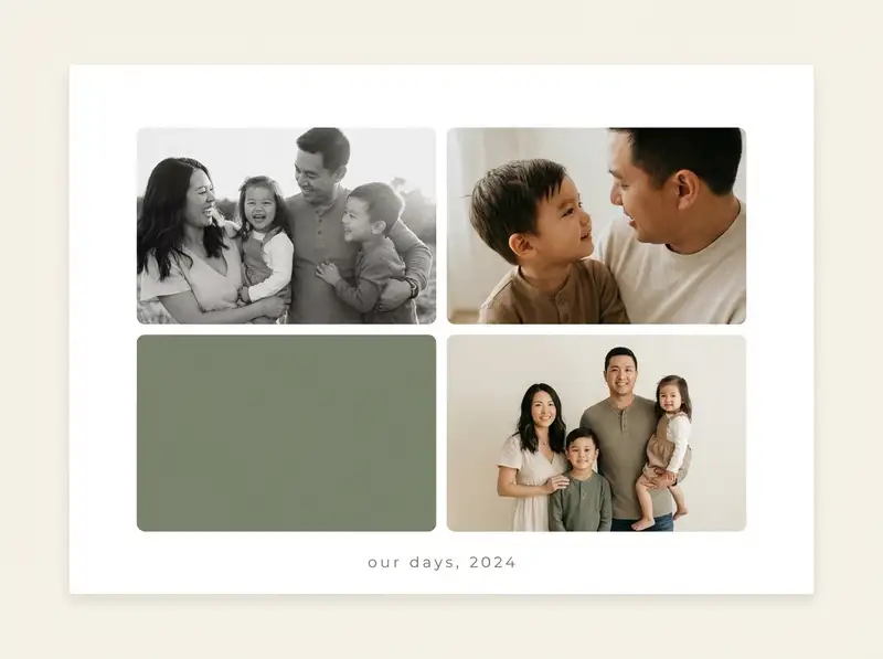 Minimalist Family Photo Collage — 4:3 Landscape