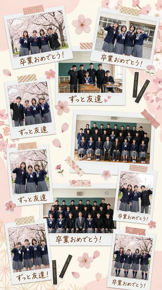 卒業コラージュの作り方 — 9:16 縦長