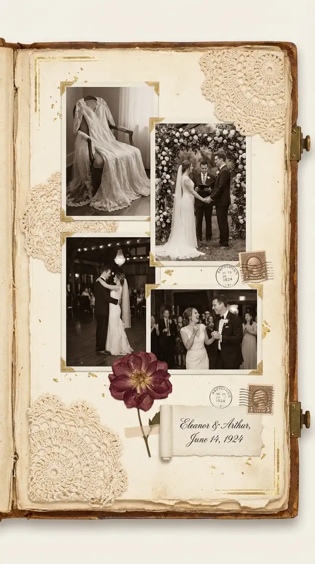 Vintage Wedding Collage — 9:16 Portrait