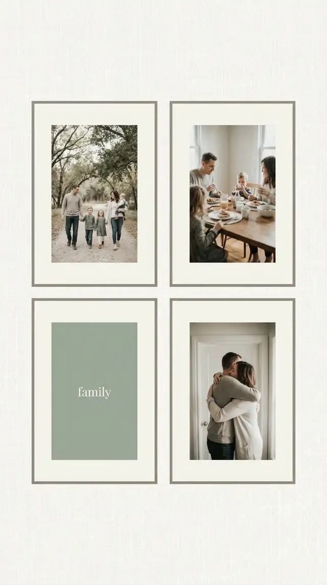 Minimalist Family Photo Collage — 9:16 Portrait