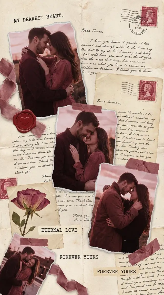 Valentine's Love Letter Collage — 9:16 Portrait