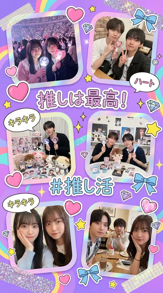 推し活コラージュの作り方 — 9:16 縦長