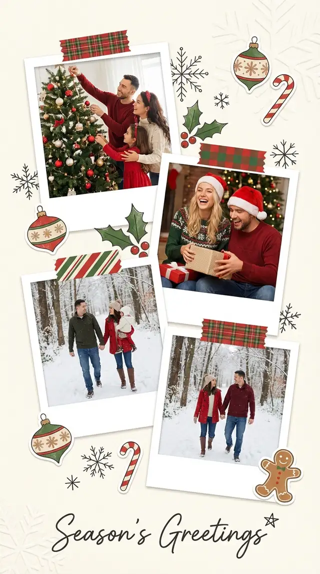 Holiday Greeting Card Collage — 9:16 Portrait