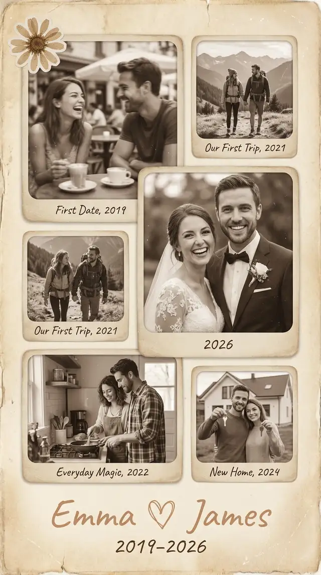 Anniversary Couple's Collage — 9:16 Portrait