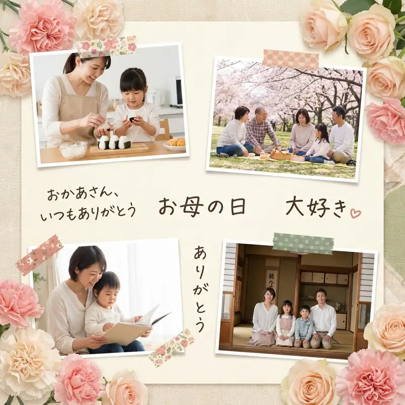 母の日コラージュ — 1:1 正方形