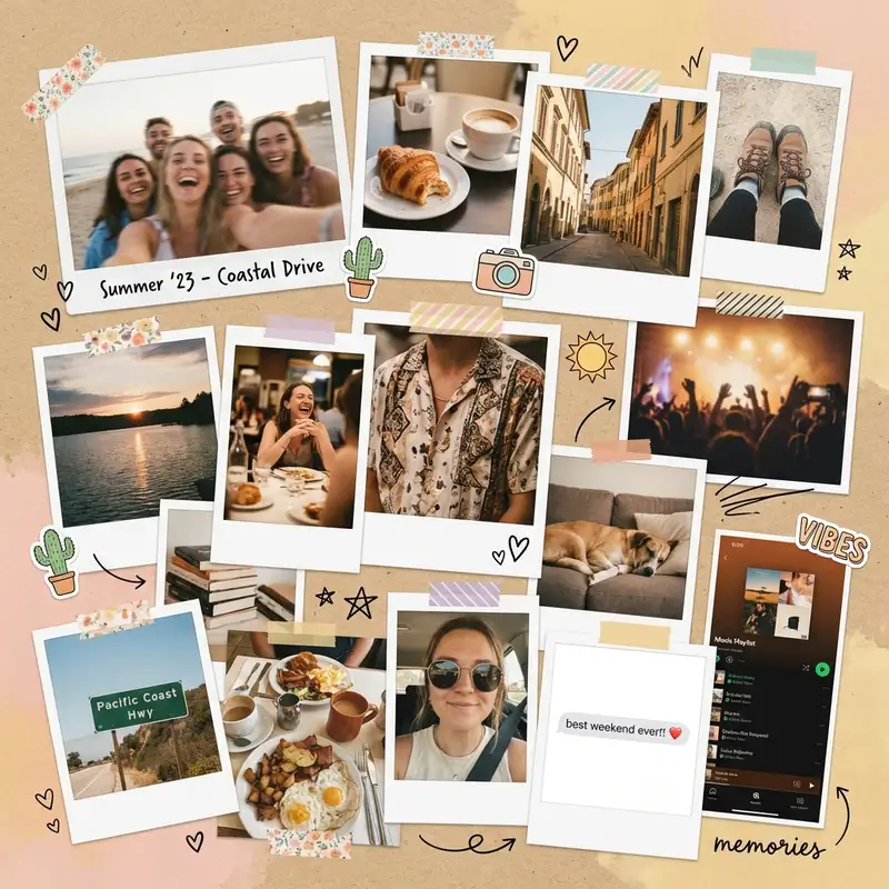 Aesthetic Photo Dump Collage — 1:1 Square