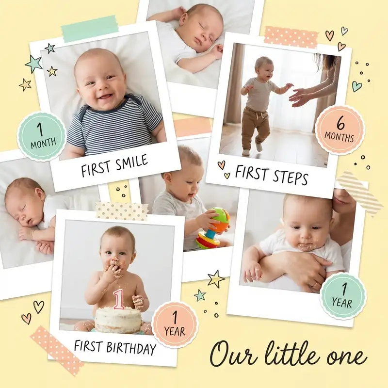 Baby's First Year Photo Collage — 1:1 Square