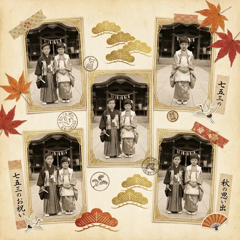 七五三コラージュ — 1:1 正方形