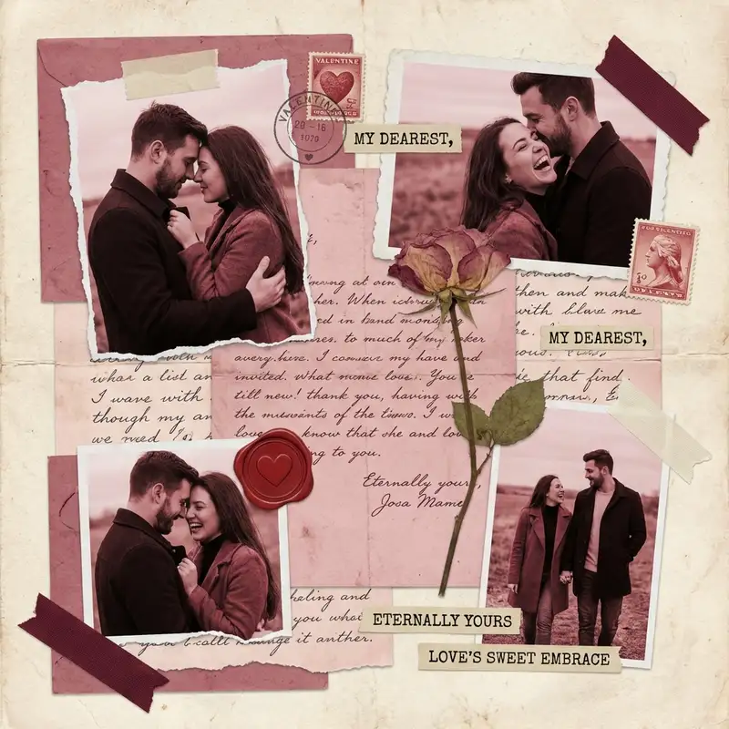 Valentine's Love Letter Collage — 1:1 Square