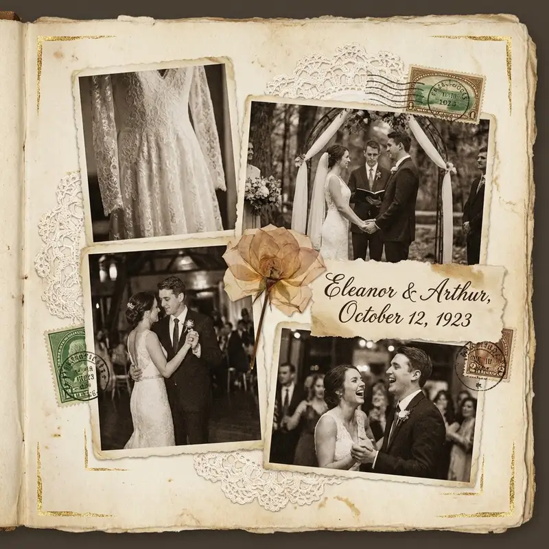 Vintage Wedding Collage — 1:1 Square
