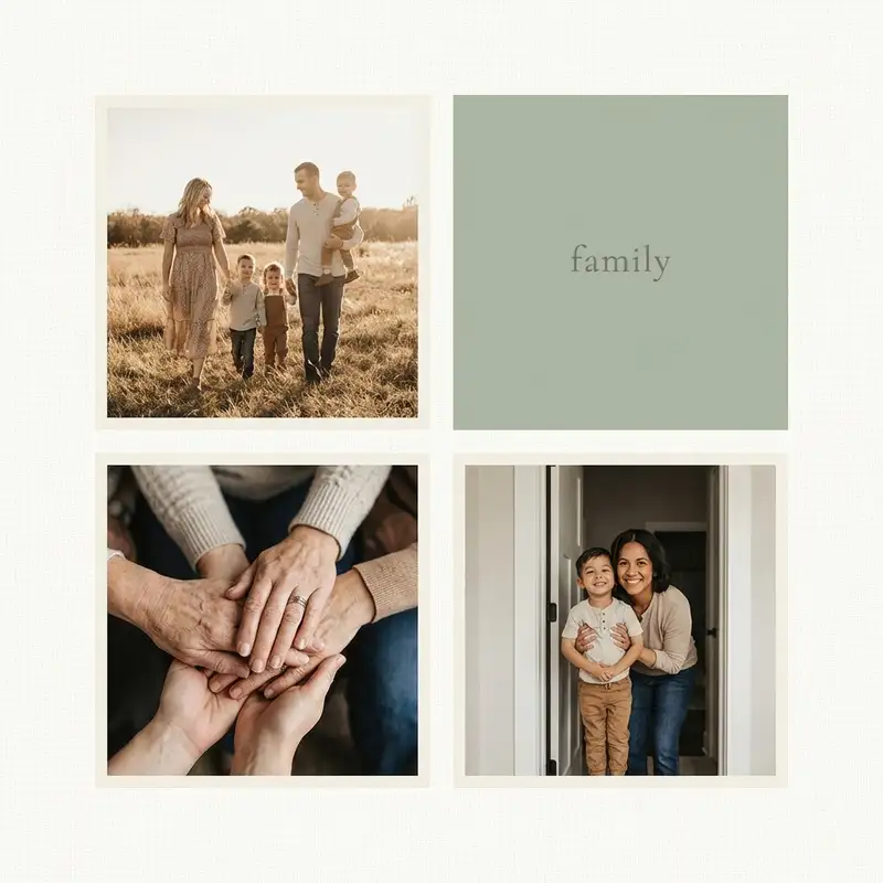 Minimalist Family Photo Collage — 1:1 Square