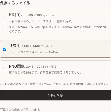 七五三作例の実際の保存パネル