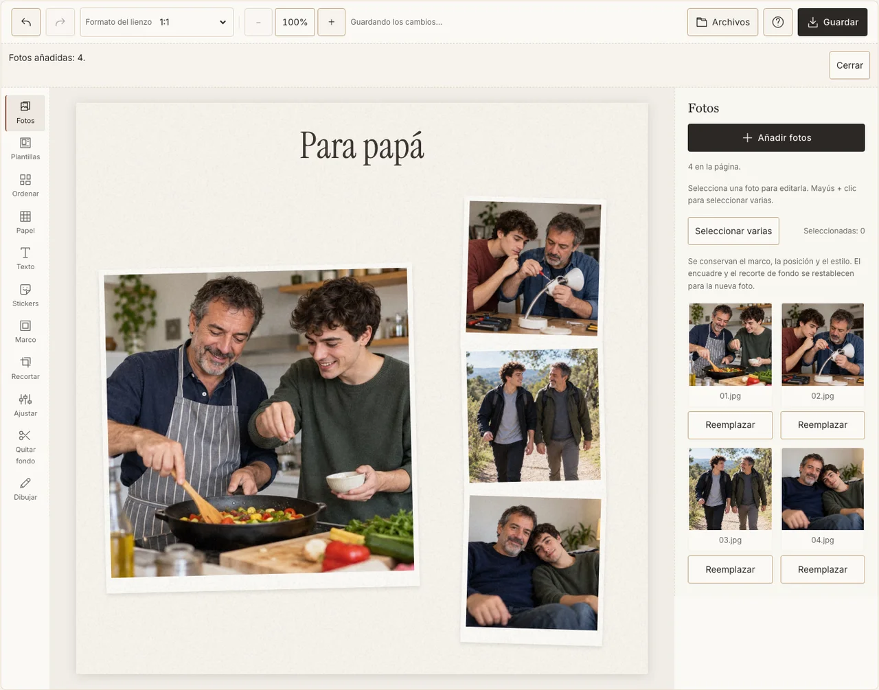 Una actividad compartida y tres recuerdos en el editor real