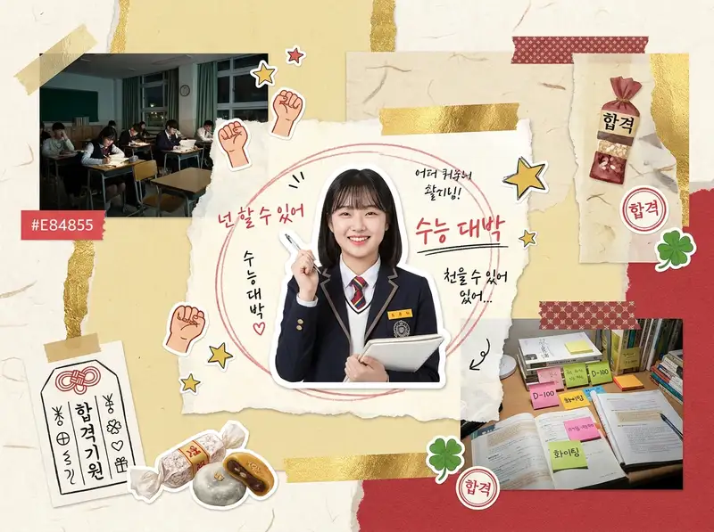 수능 응원 콜라주 — 4:3 가로