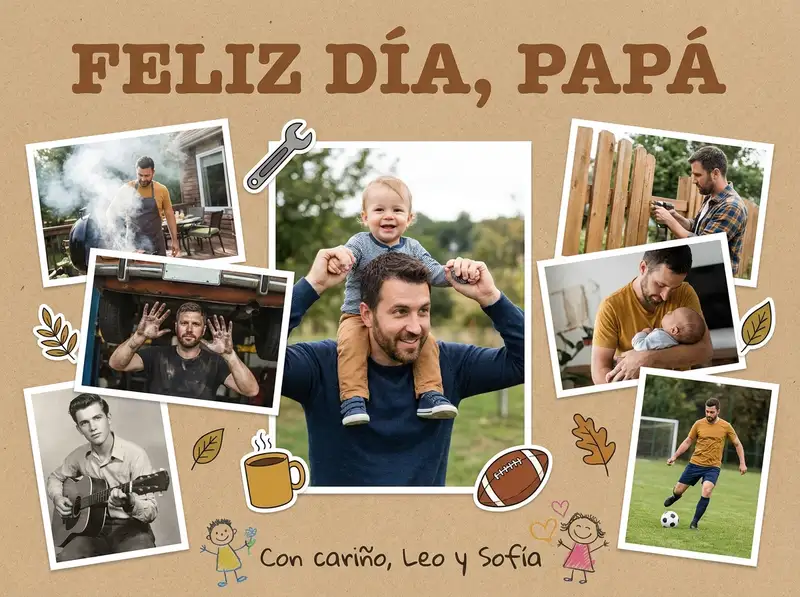 Collage para el Día del Padre — 4:3 Horizontal