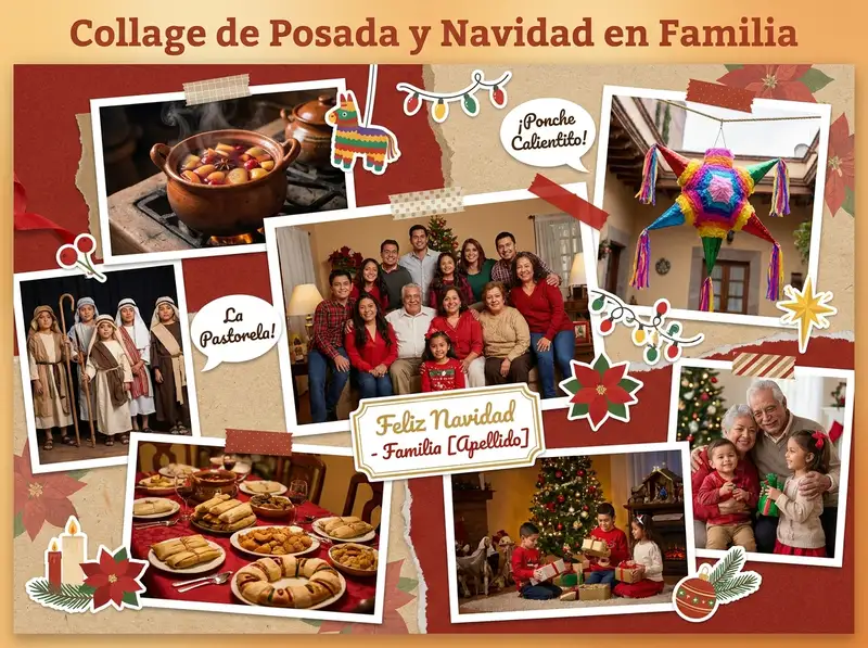 Collage de Posada y Navidad en Familia — 4:3 Horizontal