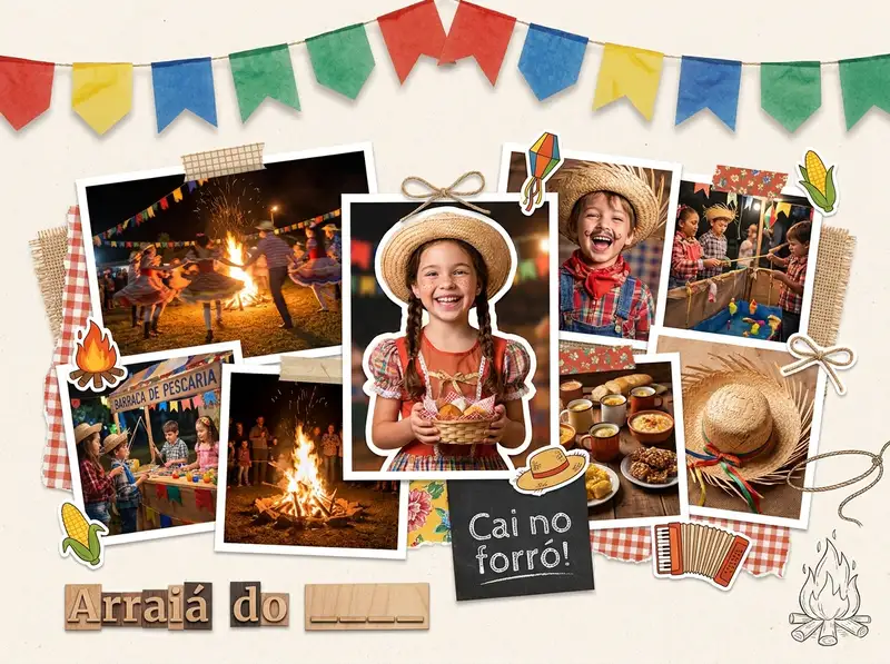 Collage de Festa Junina — 4:3 Paisagem