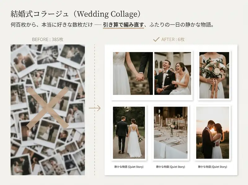 結婚式コラージュ — 4:3 横長