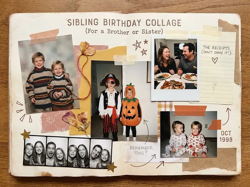 Sibling Birthday Collage (For a Brother or Sister) — 4:3 Landscape
