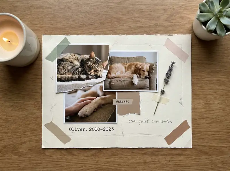 Pet Memorial Tribute Collage — 4:3 Landscape