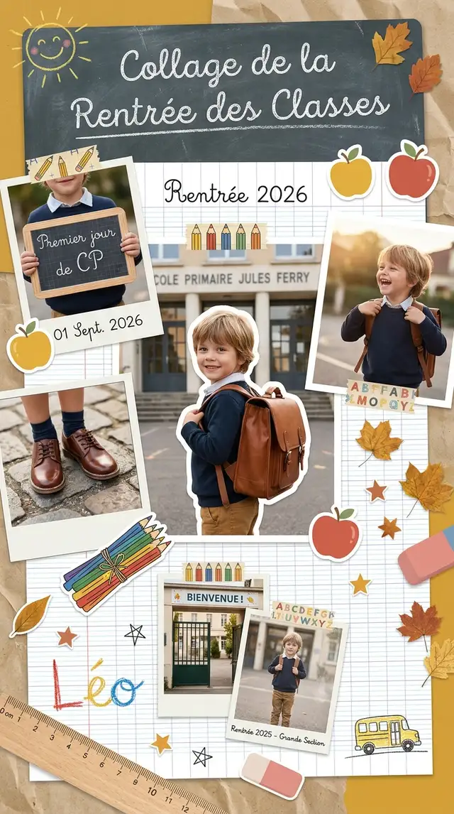 Collage de la Rentrée des Classes — 9:16 Portrait