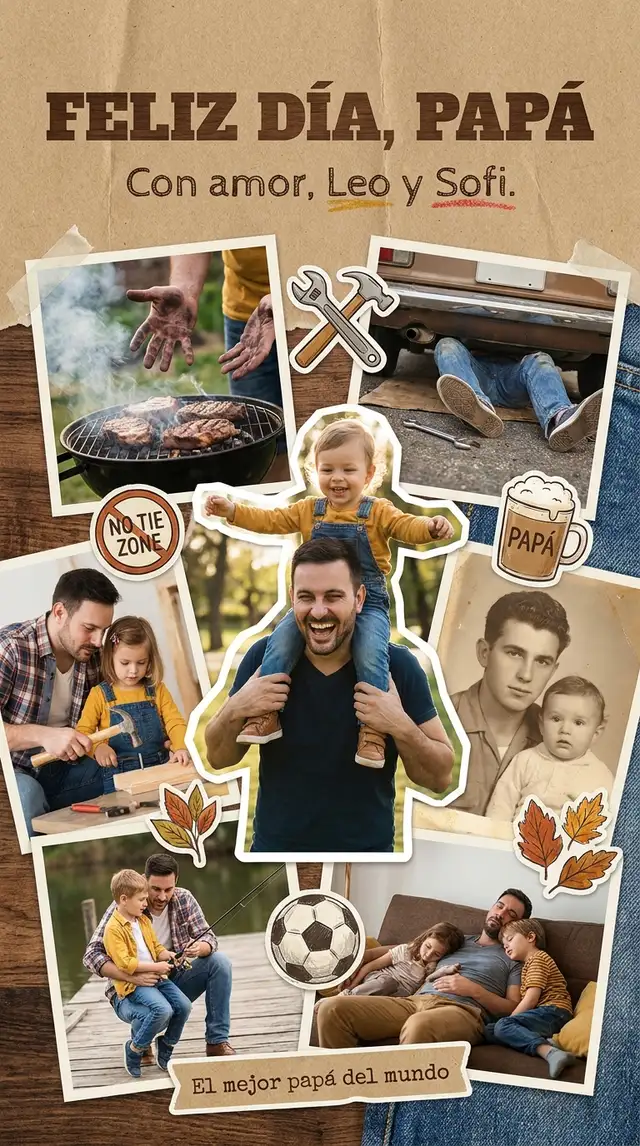 Collage para el Día del Padre — 9:16 Vertical