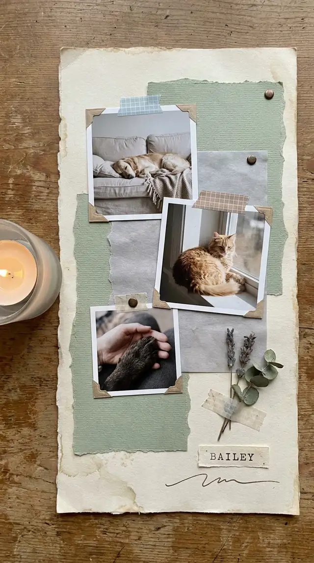 Pet Memorial Tribute Collage — 9:16 Portrait