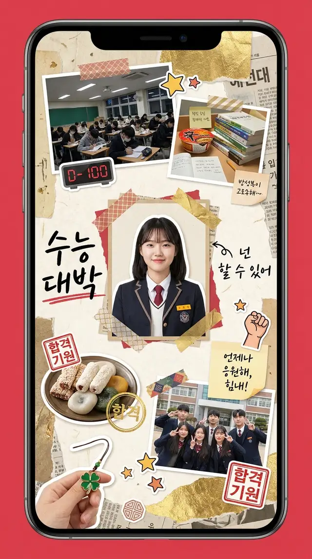 수능 응원 콜라주 — 9:16 세로