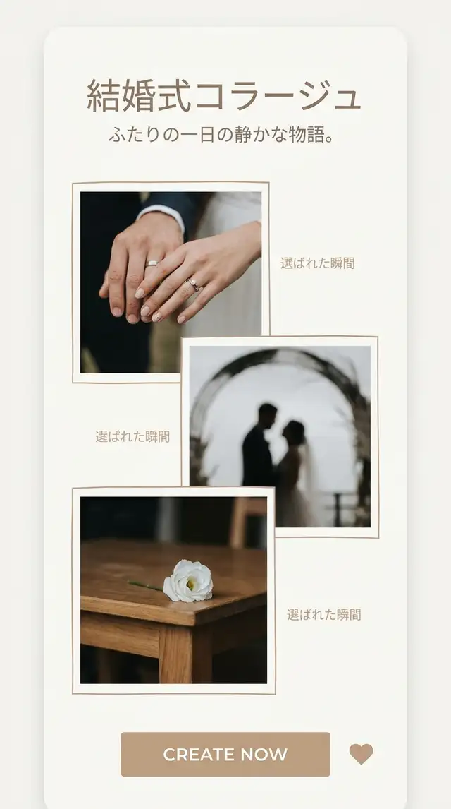 結婚式コラージュ — 9:16 縦長