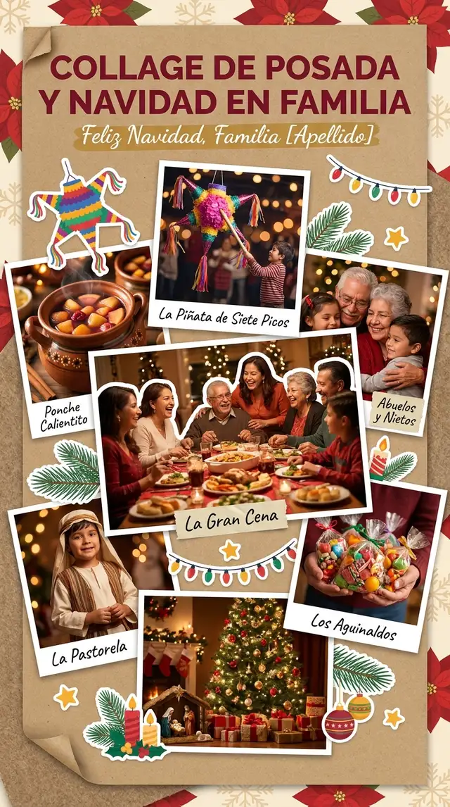 Collage de Posada y Navidad en Familia — 9:16 Vertical