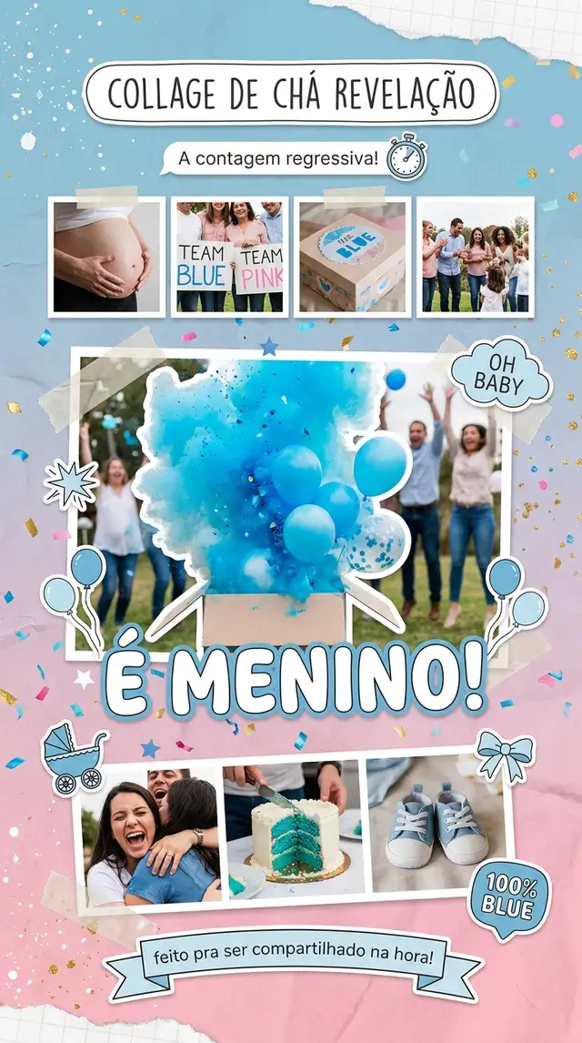 Collage de Chá Revelação — 9:16 Retrato