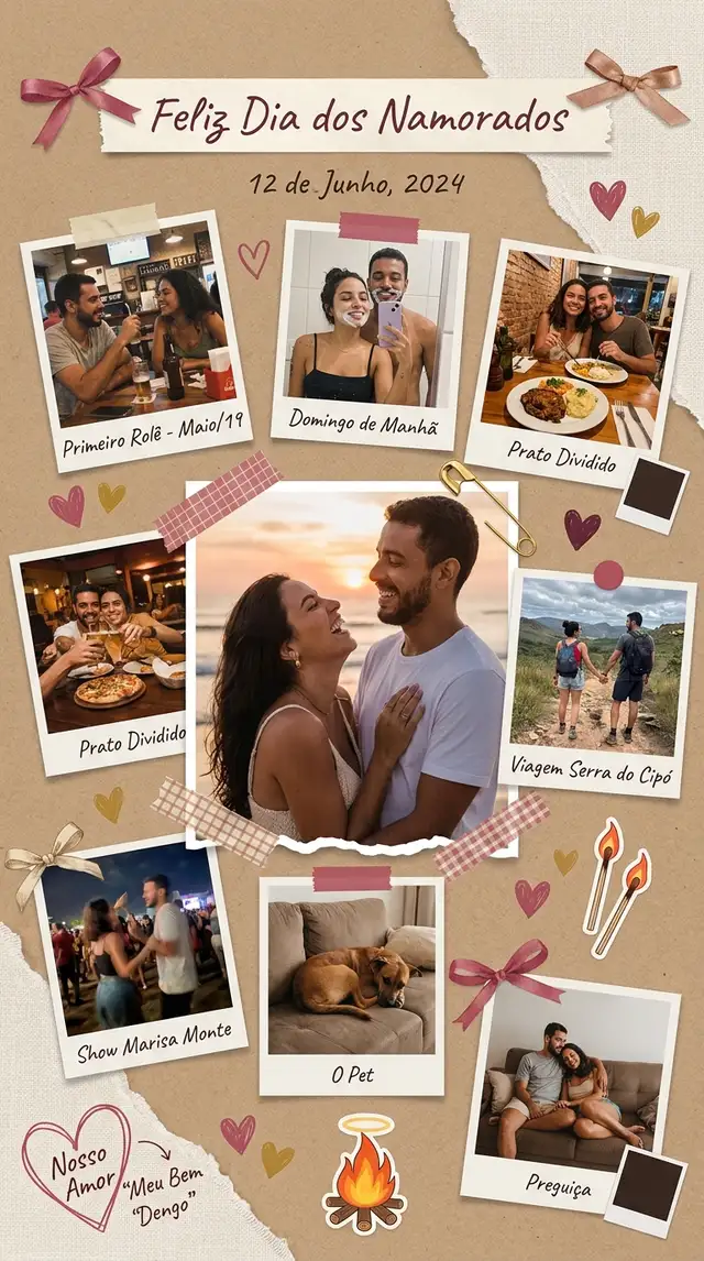 Collage de Dia dos Namorados — 9:16 Retrato