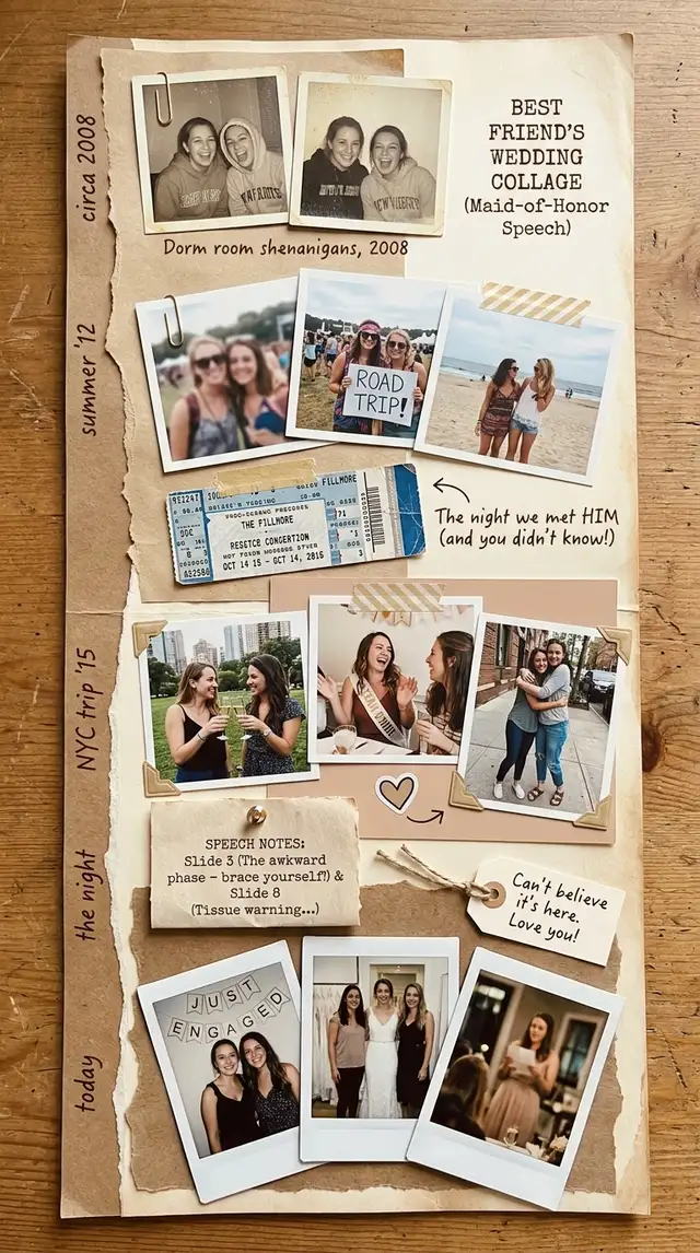 Best Friend's Wedding Collage (Maid-of-Honor Speech) — 9:16 Portrait