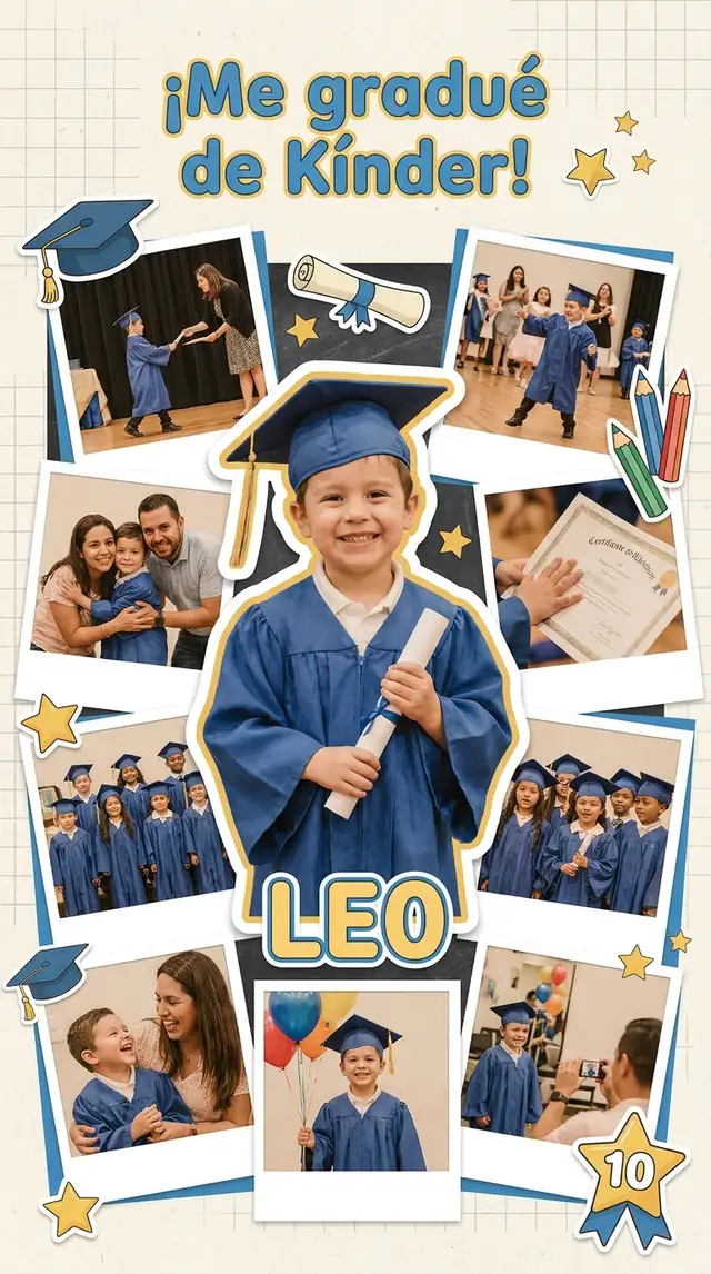 Collage de Graduación de Kínder — 9:16 Vertical