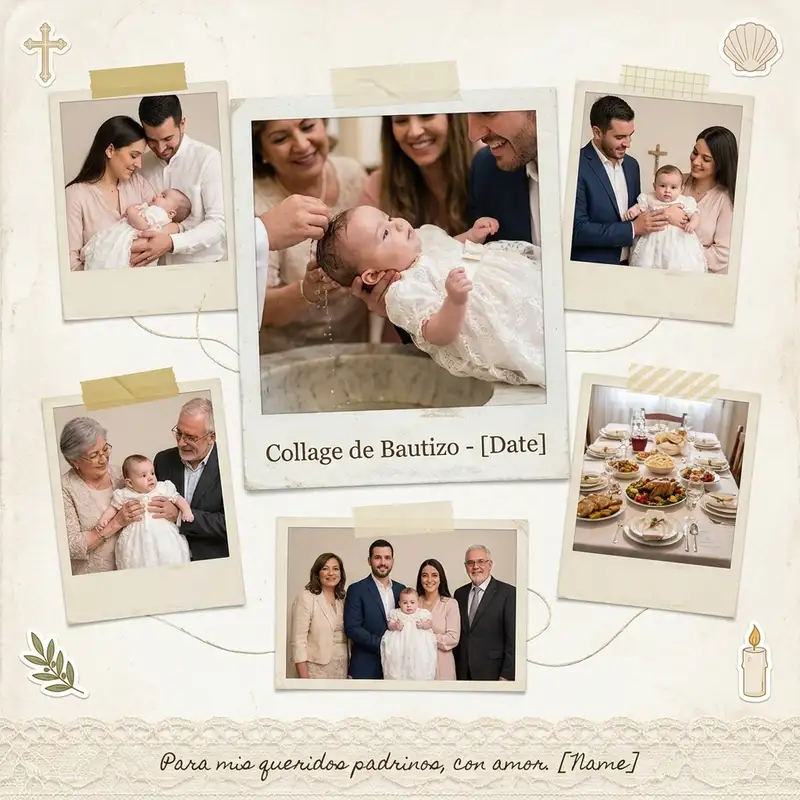 Collage de Bautizo — 1:1 Cuadrado