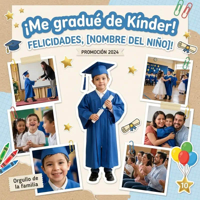 Collage de Graduación de Kínder — 1:1 Cuadrado