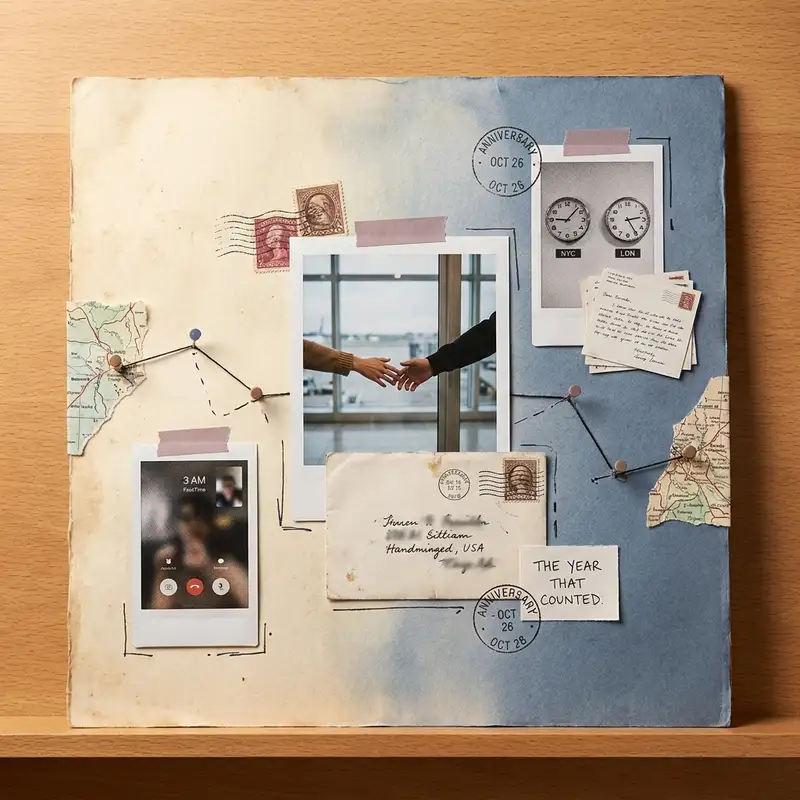 Long-Distance Anniversary Collage — 1:1 Square