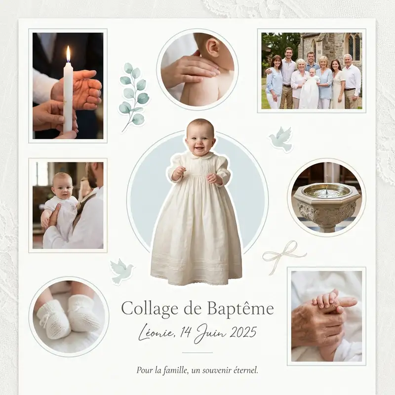 Collage de Baptême — 1:1 Carré