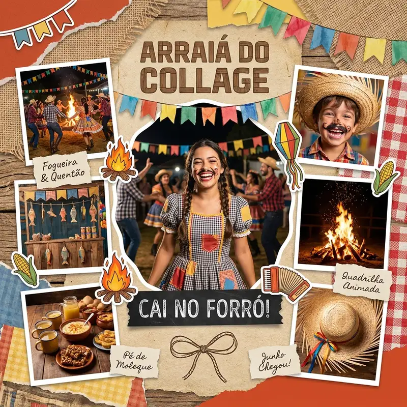 Collage de Festa Junina — 1:1 Quadrado