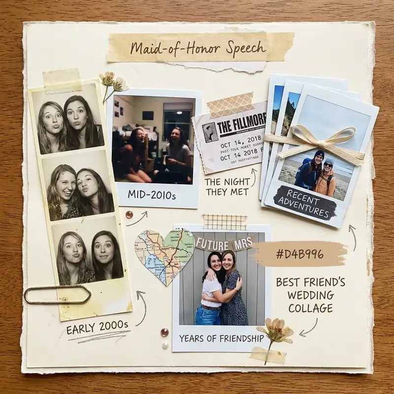 Best Friend's Wedding Collage (Maid-of-Honor Speech) — 1:1 Square