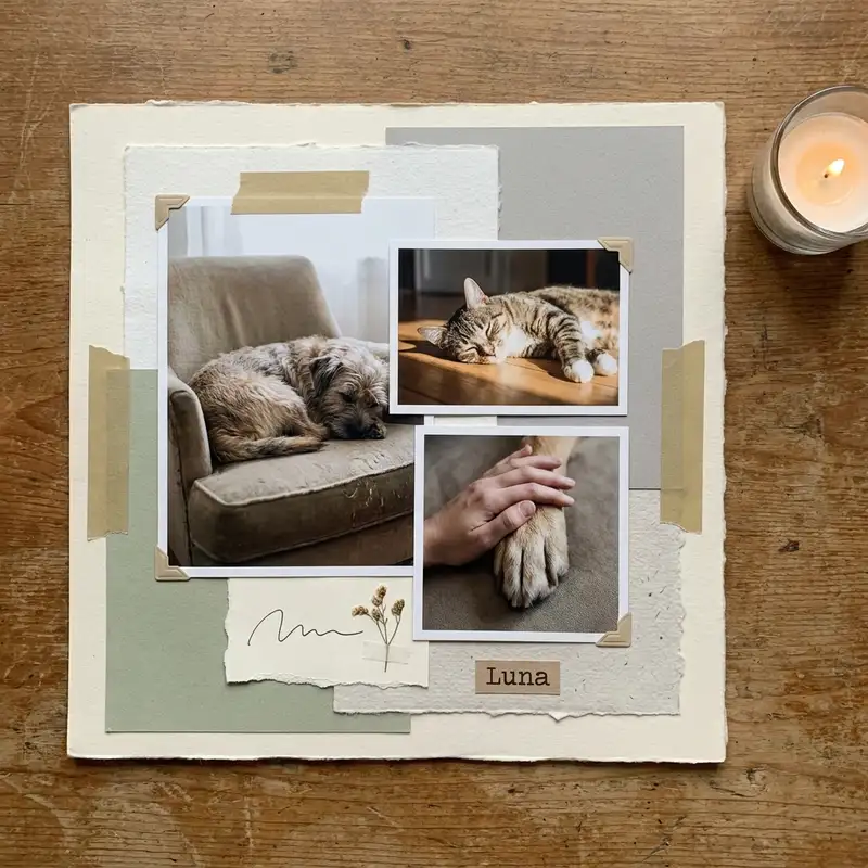 Pet Memorial Tribute Collage — 1:1 Square