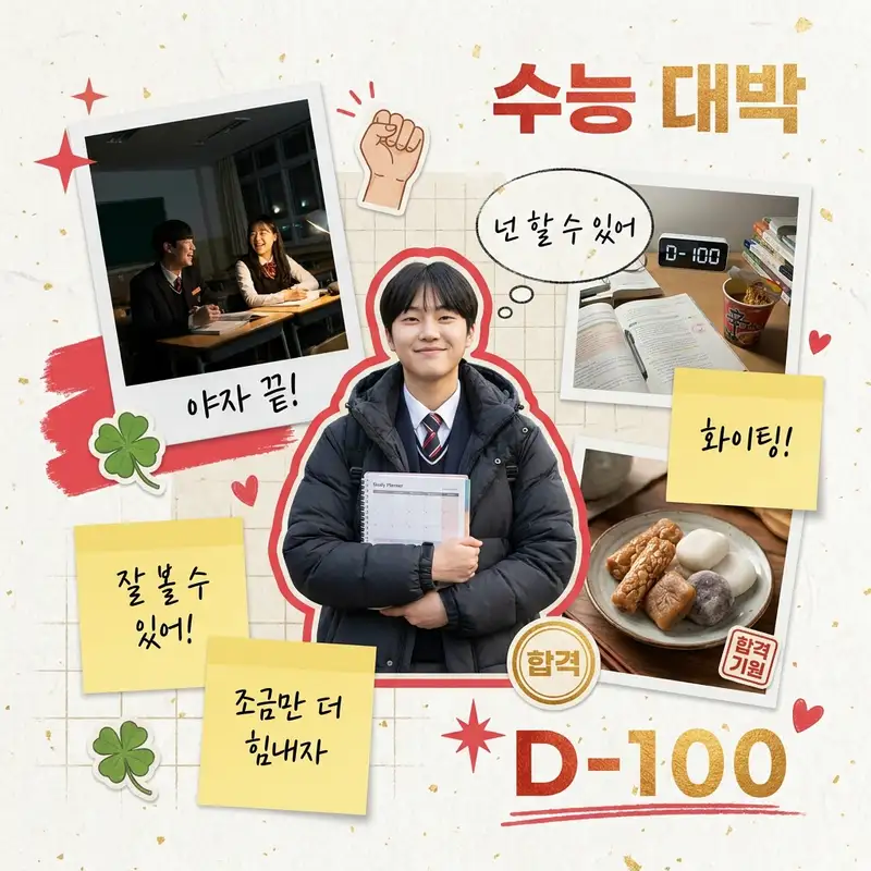 수능 응원 콜라주 — 1:1 정사각형