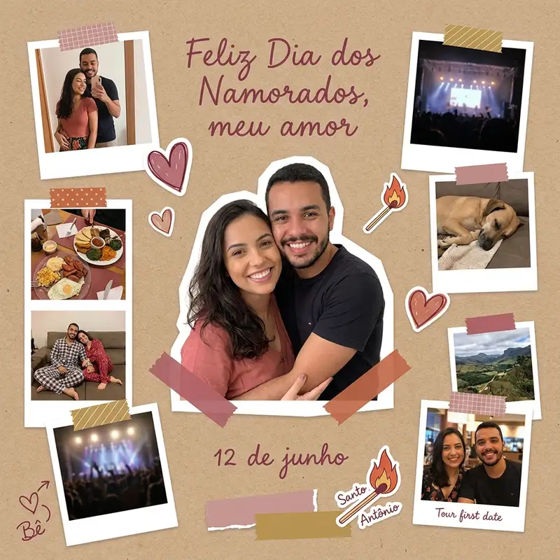 Collage de Dia dos Namorados — 1:1 Quadrado