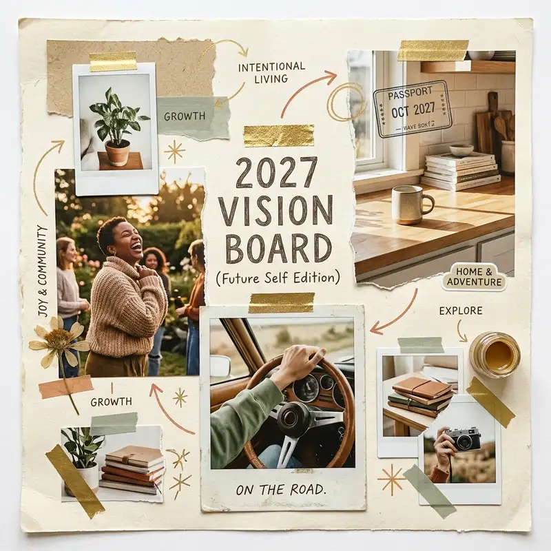 2027 Vision Board Collage (Future Self Edition) — 1:1 Square