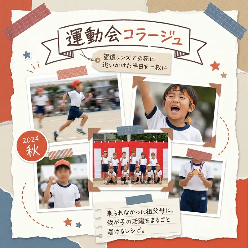 運動会コラージュ — 1:1 正方形